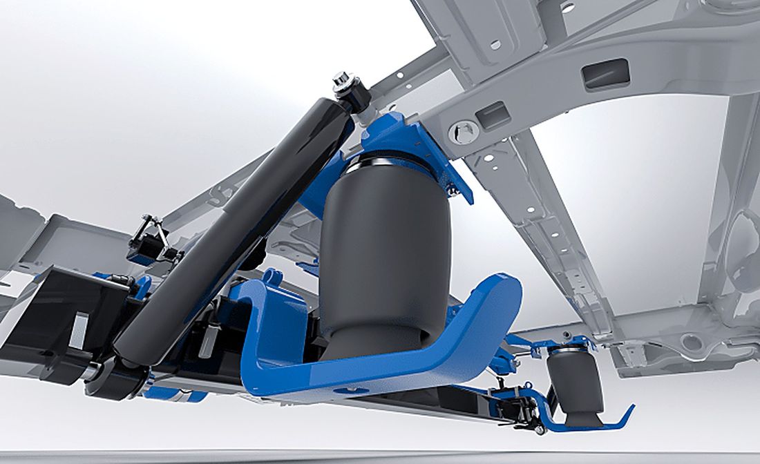 VB-Airsuspension luchtvering gemonteerd onder camperchassis
