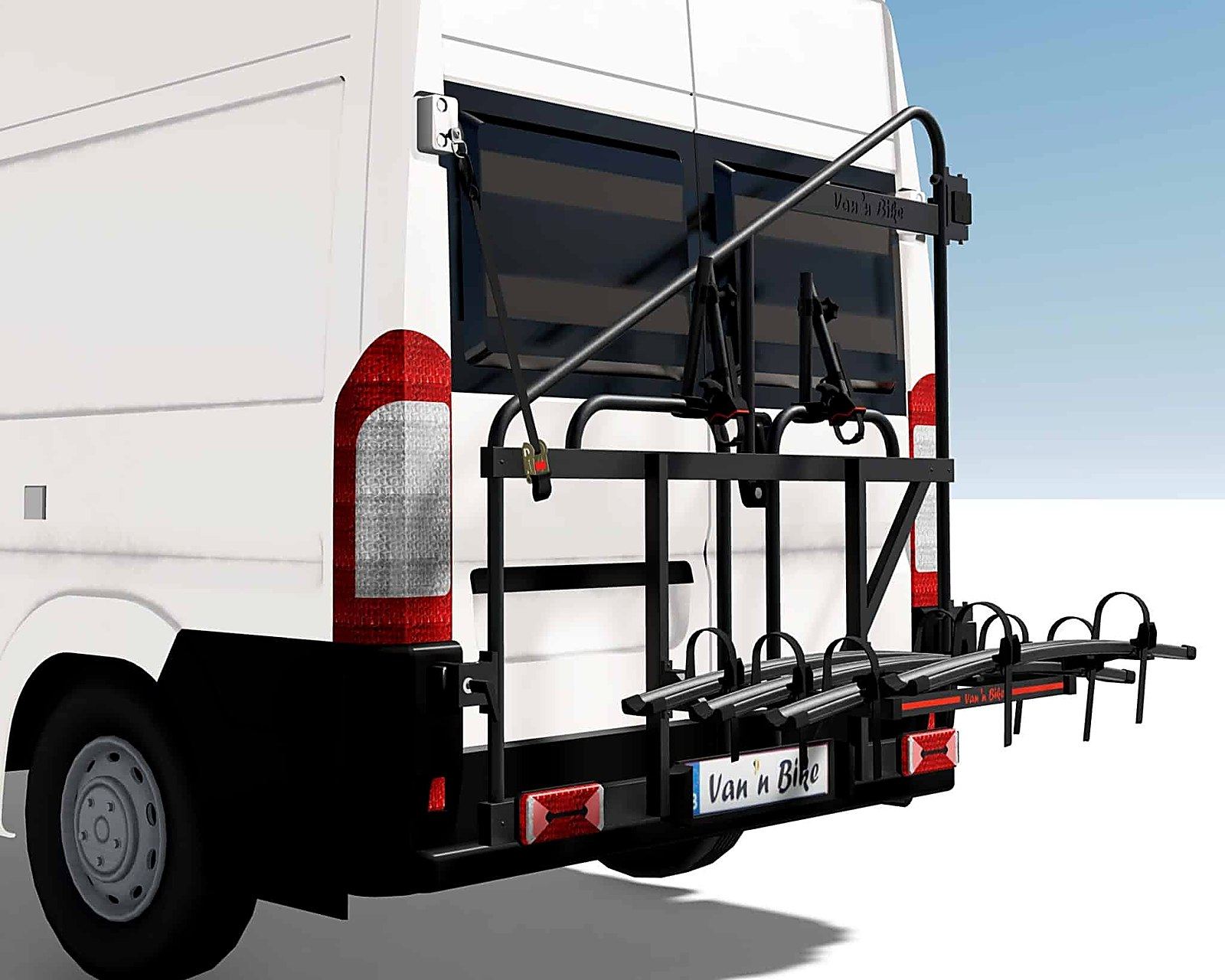 Van&rsquo;n&rsquo;Bike draagsysteem gemonteerd op camper